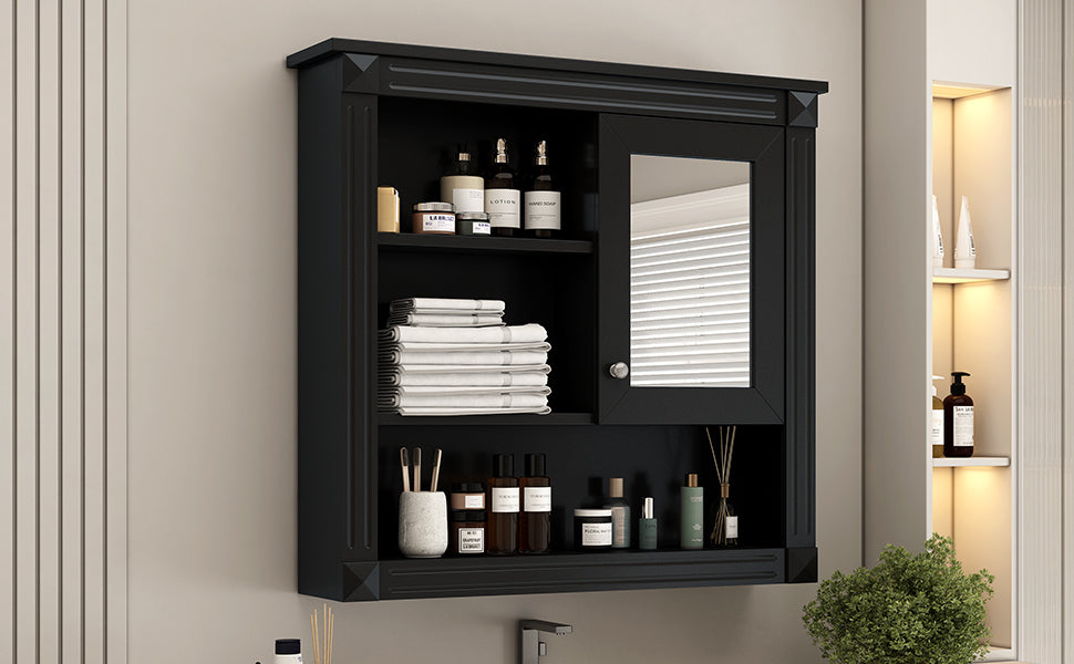 32'' Bathroom Wall Cabinet with Mirror, Wall Mounted Medicine Cabinet