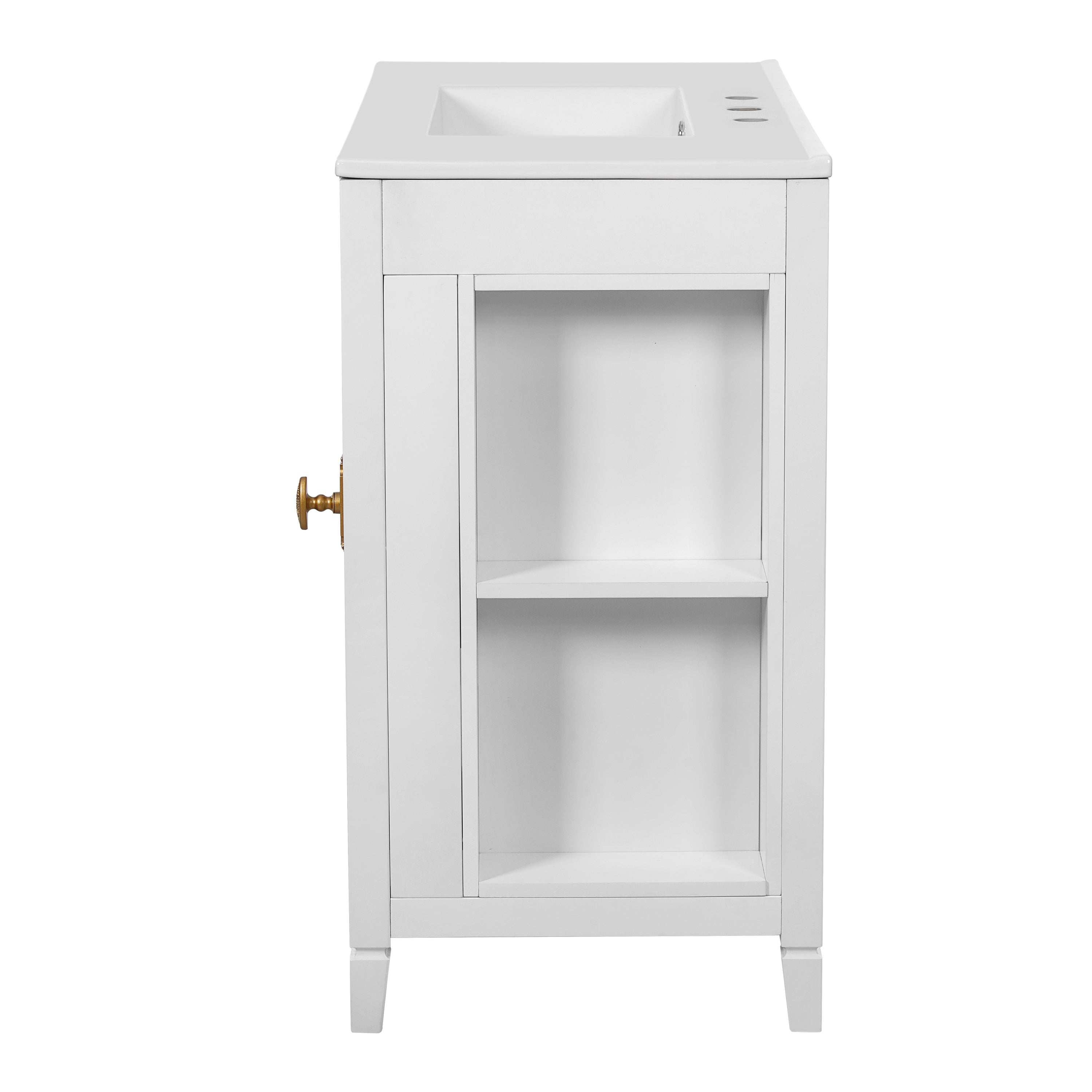 36-inch Bathroom Vanity with 2 Soft Close Doors, Solid Wood Frame